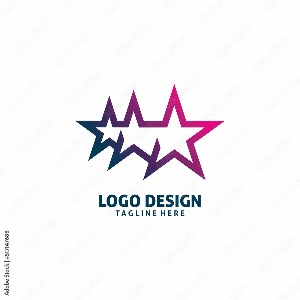 Wall mural group color star logo design