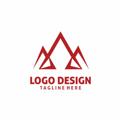 red mountain line art logo design