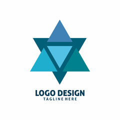 blue star shape logo design