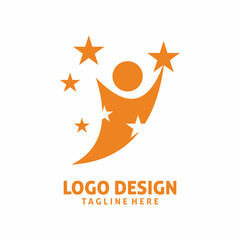 Fototapeta na wymiar people active star logo design