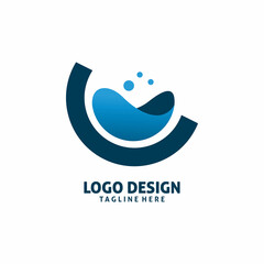 water bubble fluid logo design