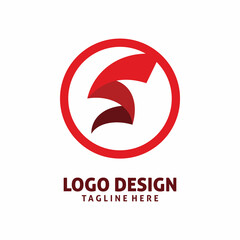 Fototapeta premium red circle letter s logo design