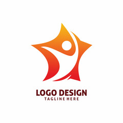 Obraz premium motion people star logo design