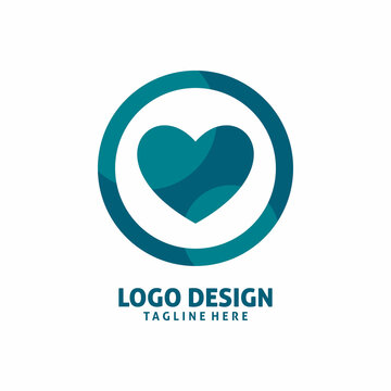 Blue Love Circle Logo Design