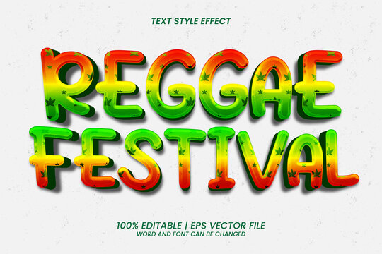 Editable Text Effect - Reggae Festival 3D Style