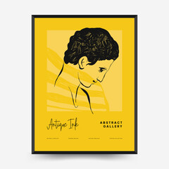 Antique statues vertical posters template. Modern card, wall art.