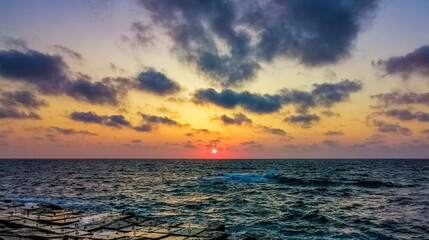 sunset over the ocean