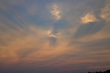 sunset over the clouds