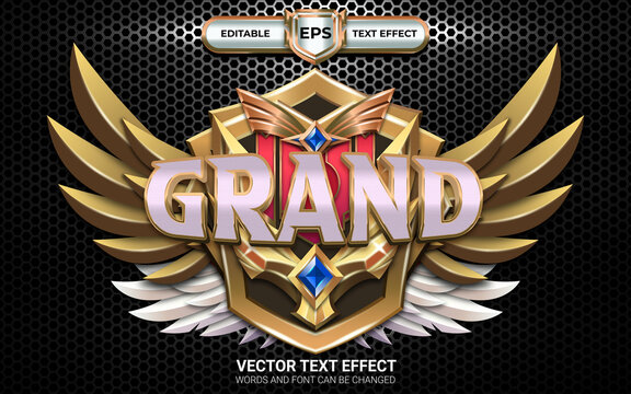 Grand Game Badge with Editable Text Effect
