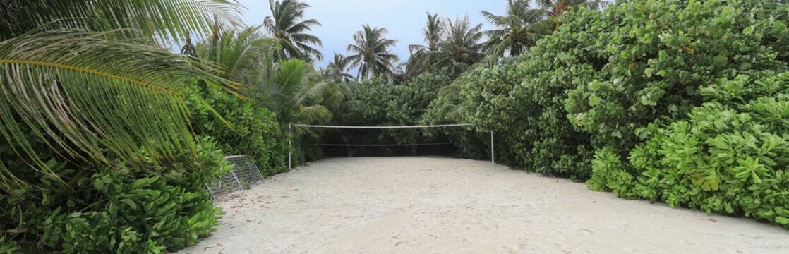 Volleyball Court On A Tropical Island