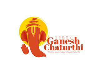 illustration of Lord Ganpati FOR Happy Ganesh Chaturthi Indian festival 
 - obrazy, fototapety, plakaty