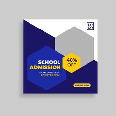 School admission social media post template.