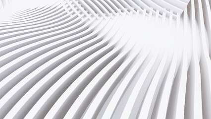 Abstract Curved Shapes. White Circular Background.