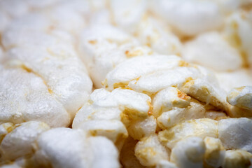 Extreme close up of diet rice cracker texture