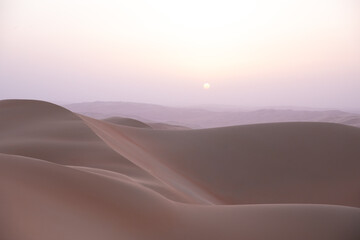 Fototapeta na wymiar Quintessential desert landscape during sunrise hours.
