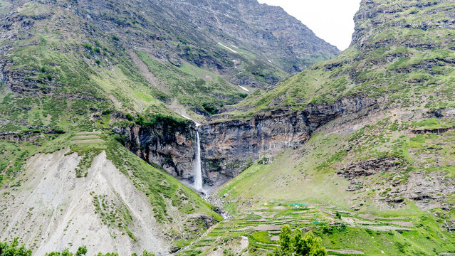 Sissu Waterfall is one of the famous waterfall near Jispa, Keylong, Himachal Pradesh