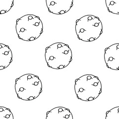 Seamless background with the moon with craters. Space background. Pattern with celestial planets.