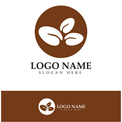 coffee bean logo including coffee farm coffee shop with modern concept