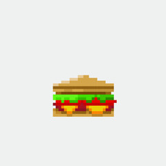 sandwich in pixel art style
