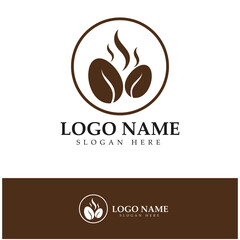coffee bean logo including coffee farm coffee shop with modern concept