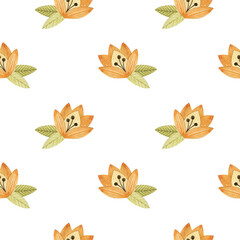 Floral seamless pattern. Watercolor illustration. Perfect for your design, packaging and textiles.