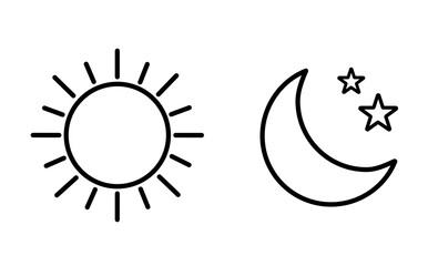 Sun and moon icons. Illustration on a white background.