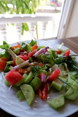 green salad with vegetables