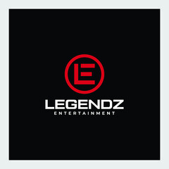 LE initials logo design in circle