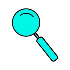 Lupe cartoon style on white background. Business vector icon. Search vector icon. 