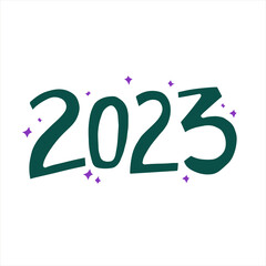 2023 - hand-drawn numbers. Creative lettering illustration for New Year's posters, cards, etc.