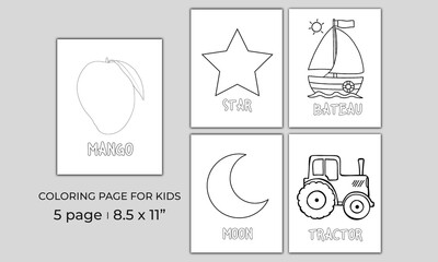 Toddler Coloring Page For Kids or Toddler Coloring Book Interior 