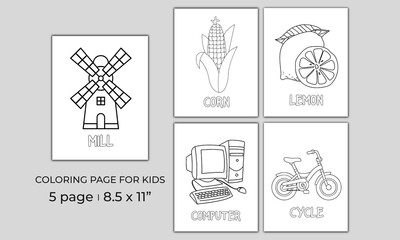 Toddler Coloring Page For Kids or Toddler Coloring Book Interior 