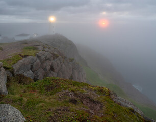 Fog over the lighthouse at Cape Spear