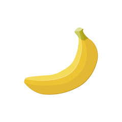 The isolated flat yellow banana
