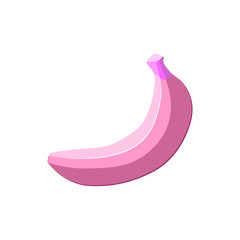 The simple isolated flat pink abstract banana