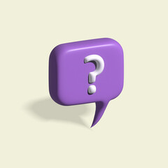 question mark in dialog bubble 3d icon