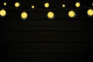 wooden background with lights 