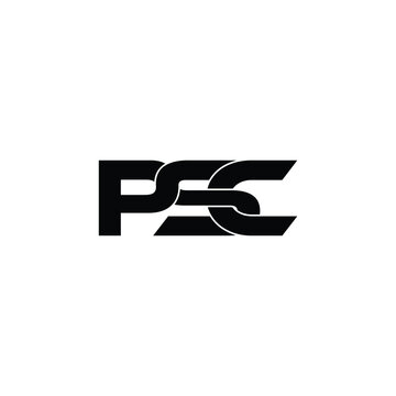 PSC letter monogram logo design vector