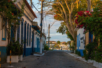 Beautiful and colorful colonial streets in Passage neighborhood, Cabo Frio, Brazil