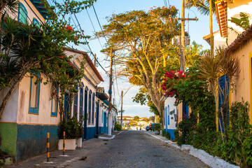 Beautiful and colorful colonial streets in Passage neighborhood, Cabo Frio, Brazil