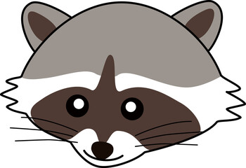 アライグマの顔イラスト