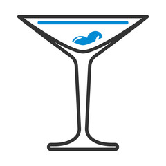 Icon Of Cocktail Glass With Olives