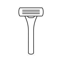 Shaving razor icon. Razor flat line icon. Expanded stroke.