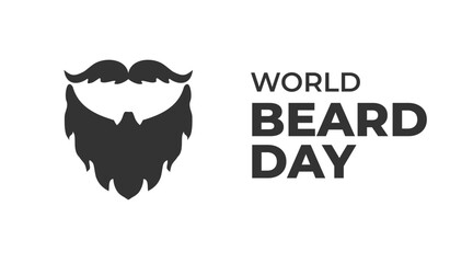 World Beard Day Poster Background September Event Vector Illustration