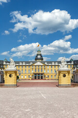 Karlsruhe Castle royal palace baroque architecture portrait format travel in Germany