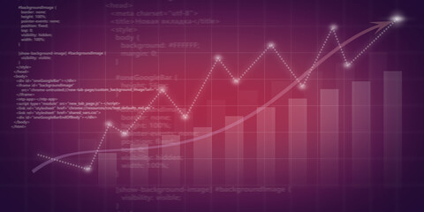 Economic charts and graphs, digital futuristic concept