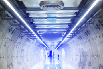 Blurry walkway Tunnel to Sam Yan MRT Station, Bangkok