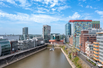 Obraz premium Medienhafen in Düsseldorf, Deutschland