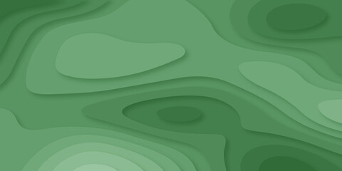 abstract green background with circles and 3d paparcut desing.