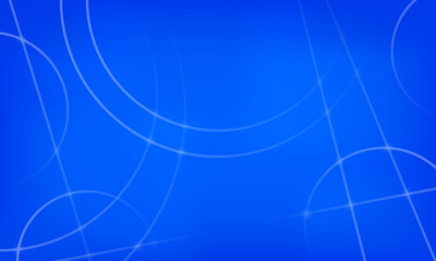 Abstract geometric background - blue with bright shiny lines and circles